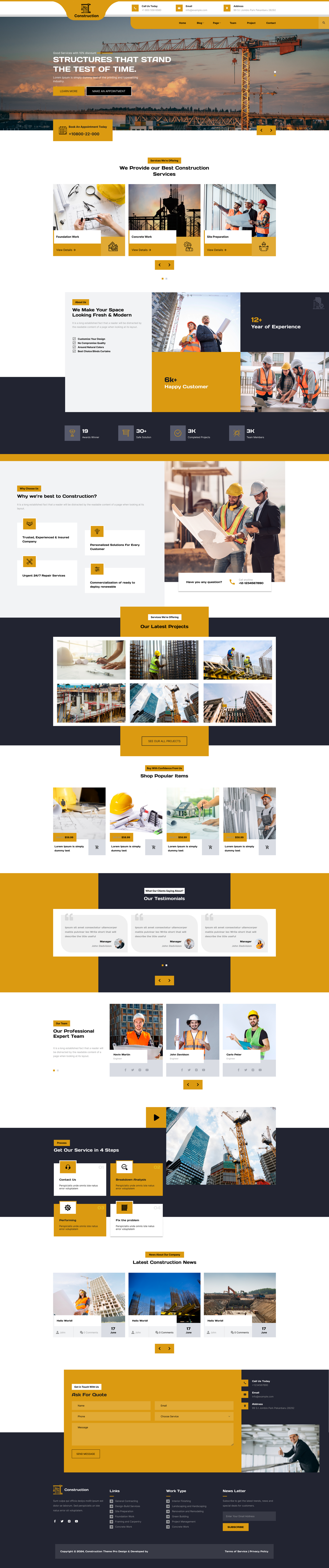 Construction Website Template : Build Your Business Online