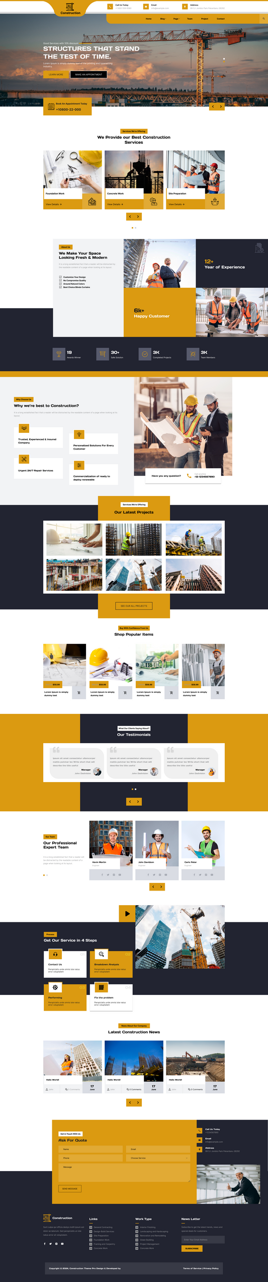 Construction Website Template : Build Your Business Online