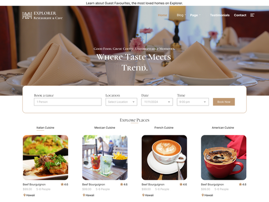 Free Cafe WordPress Theme | Chic Design For Dining & Coffee