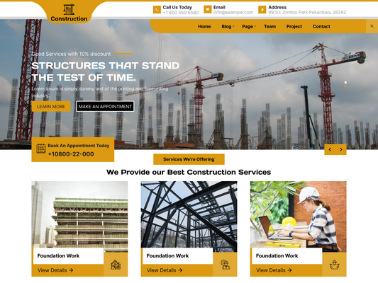 Free Construction WordPress Theme For Construction Companies