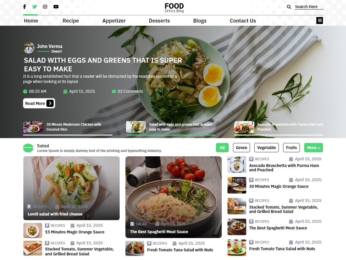 Free Food Blogger WordPress Theme For Stunning Food Blogs