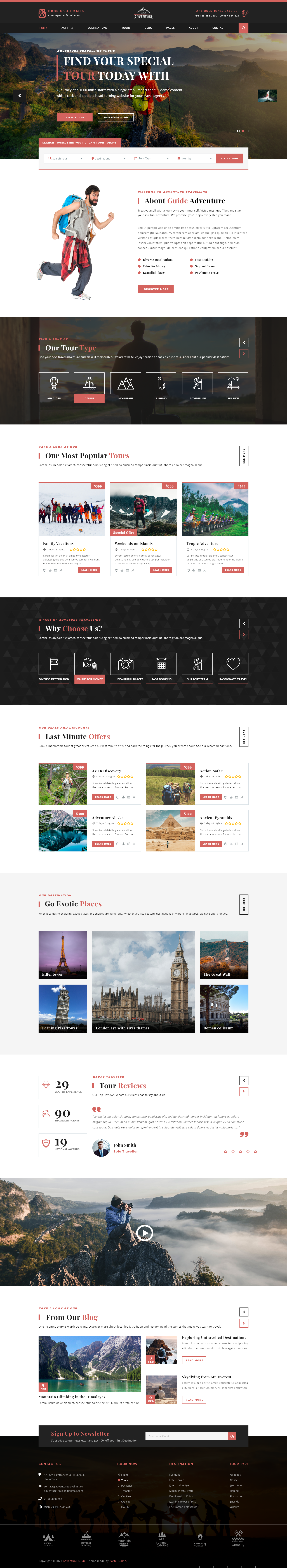 Website Pages Guide Adventure Guide Website Template: Unleash Outdoor Excitement ...