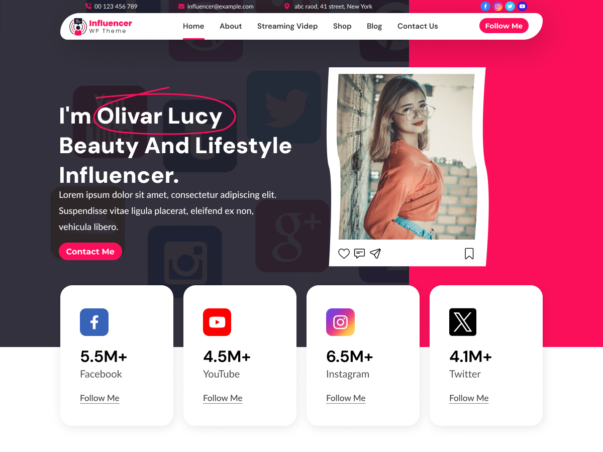 Expert Influencer Agency Theme