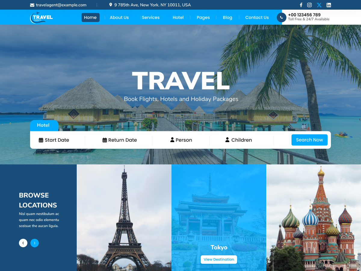 Travel Agent WordPress Theme