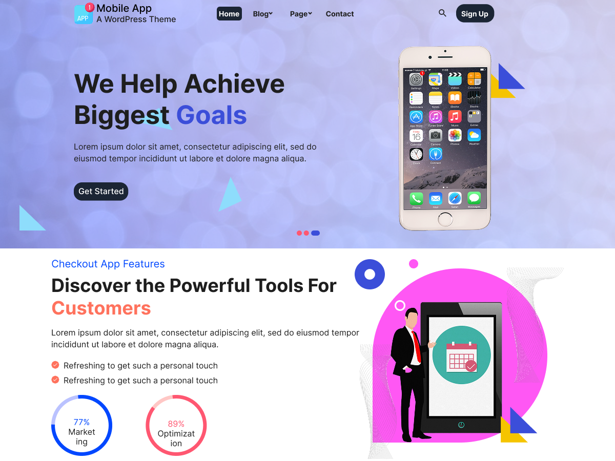 Free Mobile App WordPress Theme For Stunning App Websites
