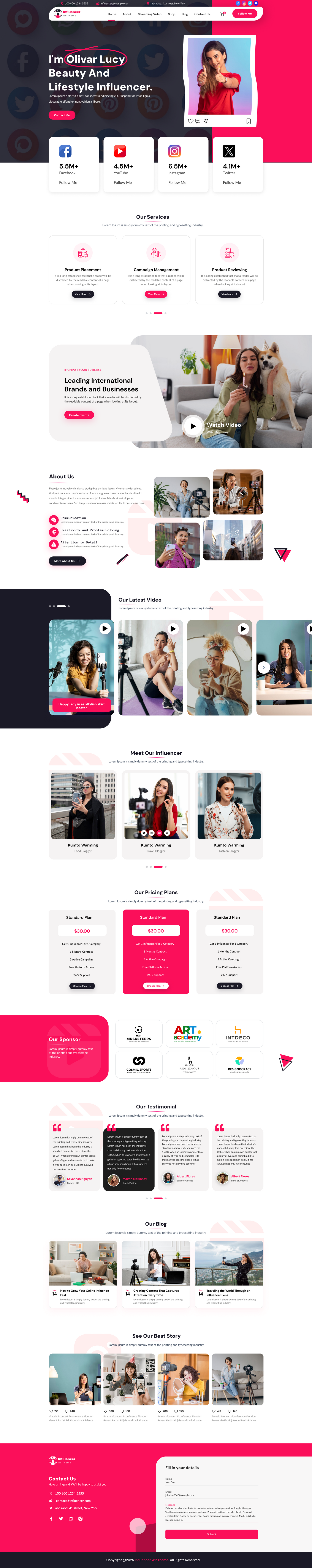 Influencer Agency WordPress Theme