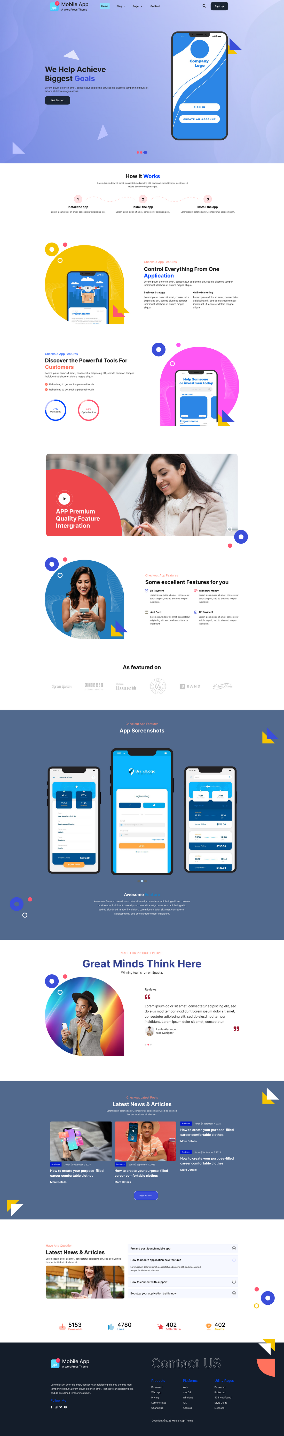 Mobile App Website Template – Fast Modern And Responsive – seothemesexperts